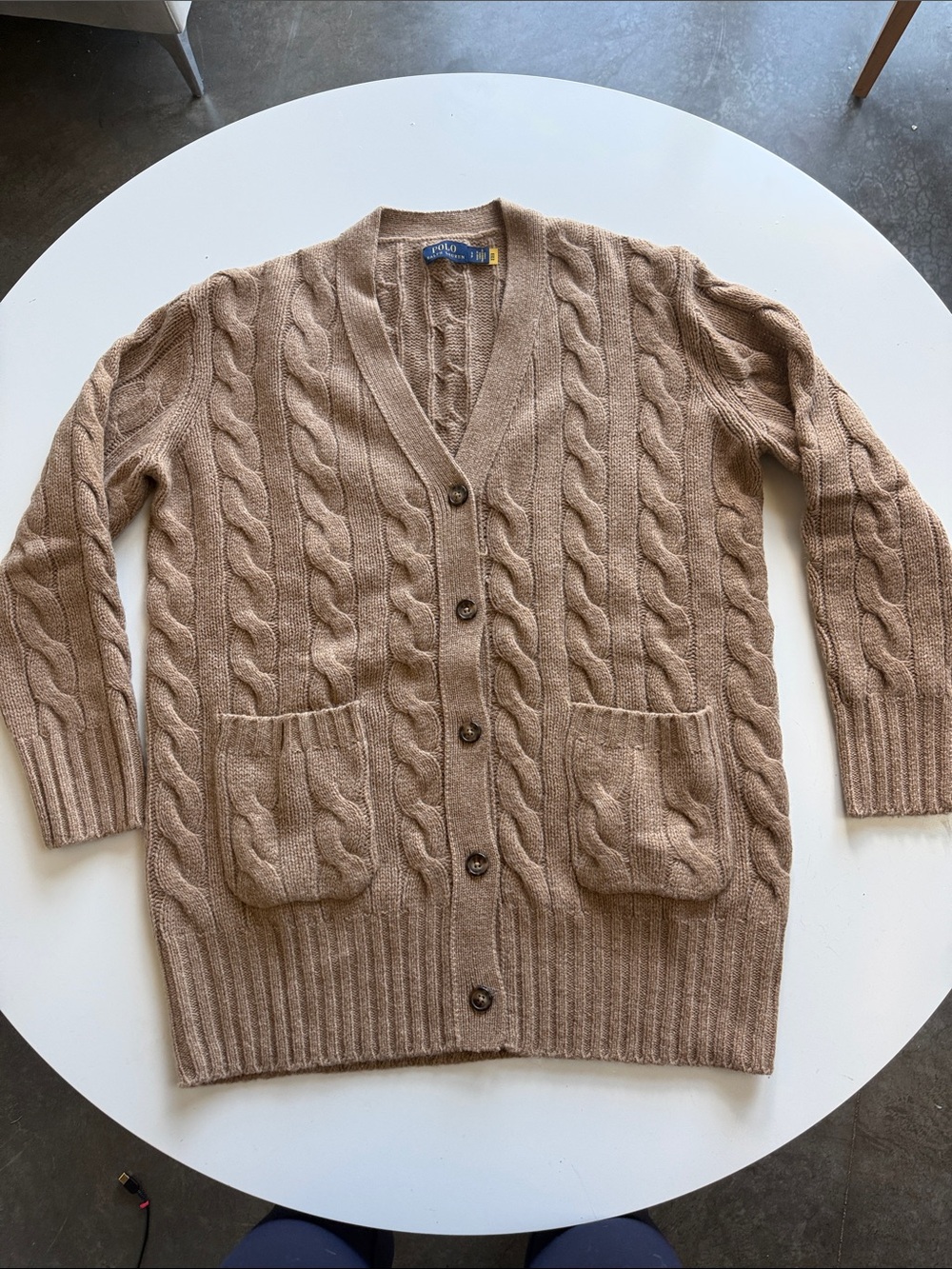 Polo Ralph Lauren Wool Cashmere Cable Knit Cardigan S